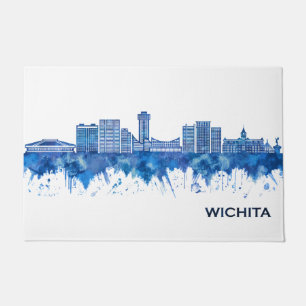 Felpudo Wichita Kansas Skyline Blue