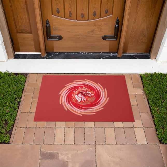 Felpudo Wild Wolf Whirling red doormat (Exterior)