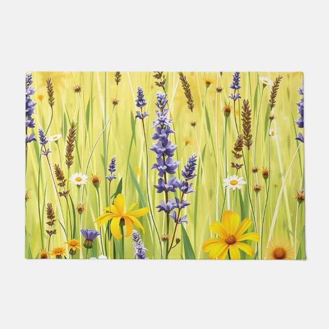 Felpudo Wildflower Meadow Summer Pattern (Anverso)