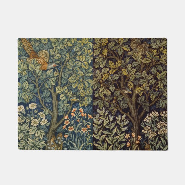 Felpudo William Morris - Árbol de pájaro faisán botánico (Anverso)