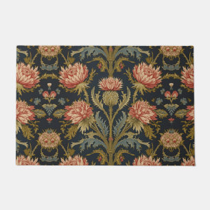 Felpudo William Morris cardo escocés floral vintage