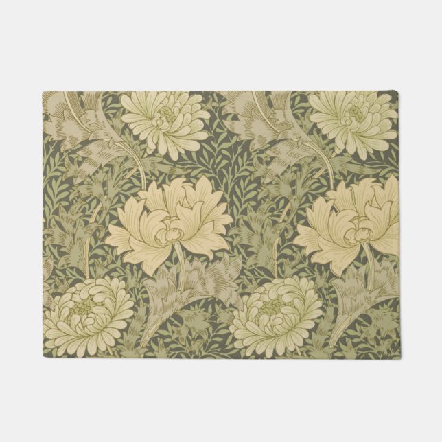 Felpudo William Morris Chrysanthemum Sage Flower (Anverso)