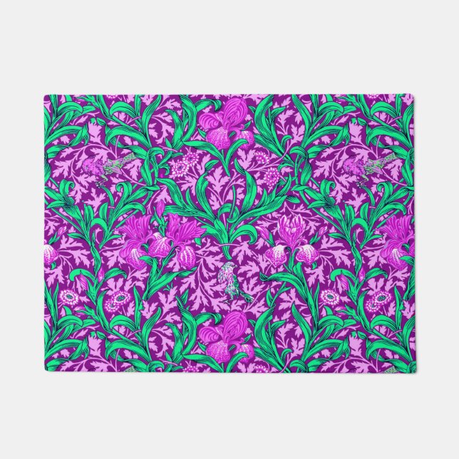 Felpudo William Morris Irises, Amethyst Purple (Anverso)