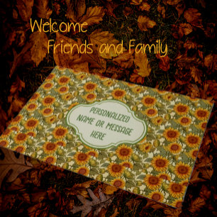 Felpudo William Morris Personalizado Jardín de girasoles o