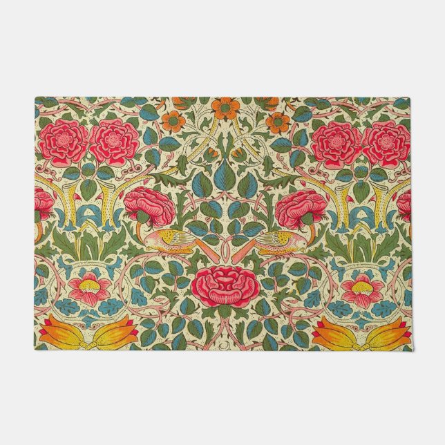 Felpudo William Morris Rosa Floral Chintz Pink (Anverso)