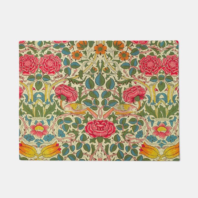 Felpudo William Morris Rosa Floral Chintz Pink (Anverso)