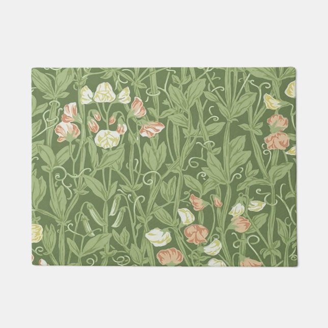 Felpudo William Morris Sweet Pea Floral Design (Anverso)