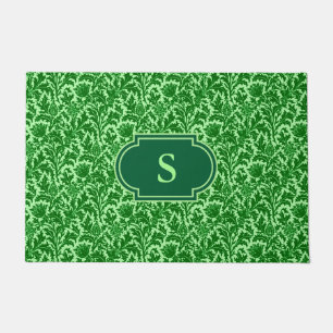 Felpudo William Morris Thistle Damask, Emerald Green