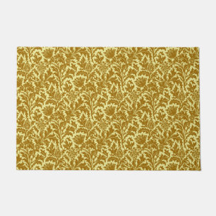 Felpudo William Morris Thistle Damask, Mustard Gold