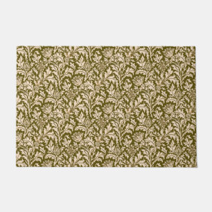 Felpudo William Morris Thistle Damask, Taupe Tan y Beige