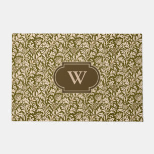 Felpudo William Morris Thistle Damask, Taupe Tan y Beige