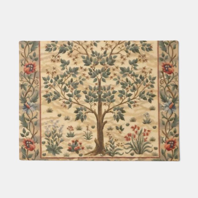 Felpudo William Morris Tree De La Vida (Anverso)
