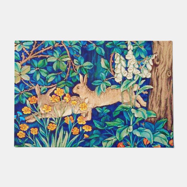 Felpudo William Morris "Two Hares" - Conejos salvajes (Anverso)