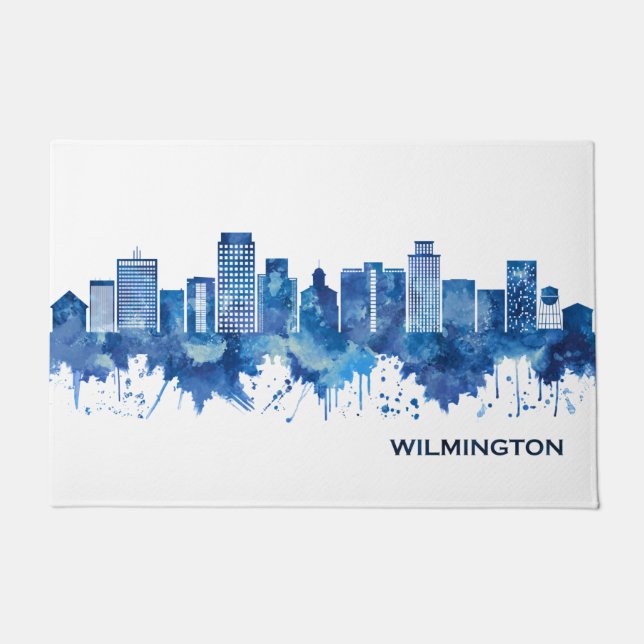 Felpudo Wilmington Delaware Skyline Blue (Anverso)