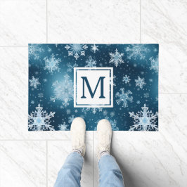 Felpudo Winter Wonderland Snowflakes Snowflakes Snowfall B