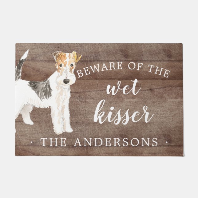 Felpudo Wire Haired Fox Terrier.Dog Mat Puerta Personaliza (Anverso)