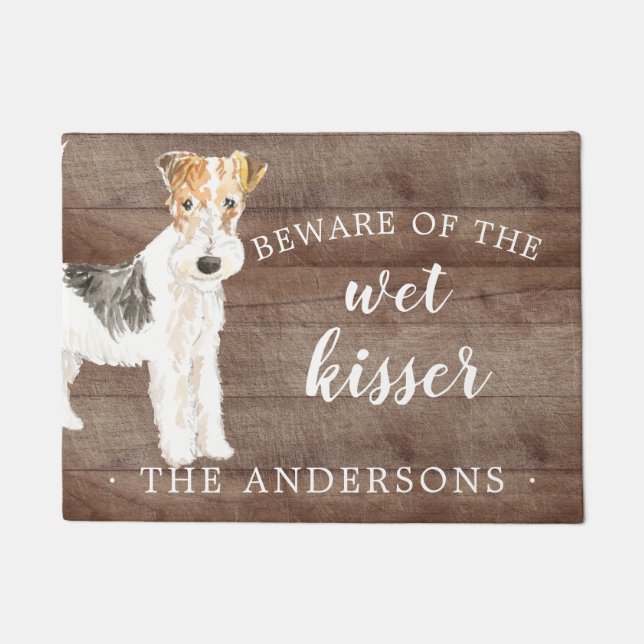 Felpudo Wire Haired Fox Terrier.Dog Mat Puerta Personaliza (Anverso)