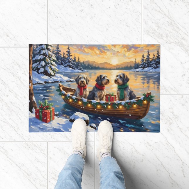 Felpudo Wirehaired Pointing Griffon Christmas Boat Holiday (Interior)