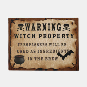 Felpudo Witch (propiedad) de advertencia