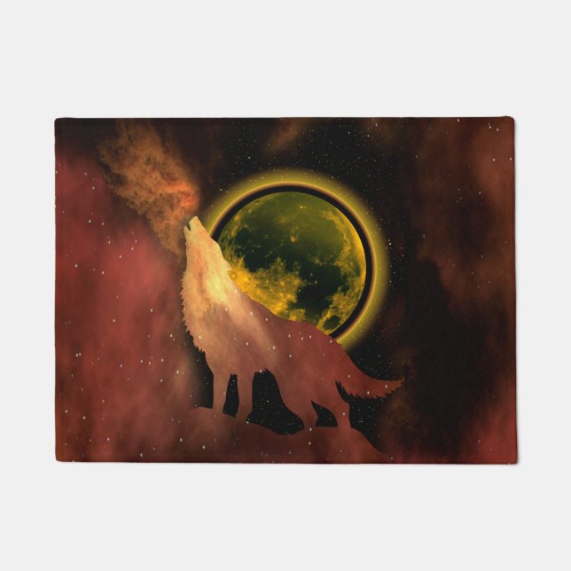 FELPUDO WOLF HOWLLING EN LA GALAXIA DE LA LUNA ESPACIAL (Anverso)