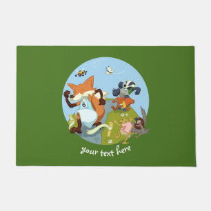 Felpudo Woodland Animals Fun Running Fox & Badger Personal