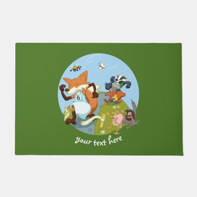 Felpudo Woodland Animals Fun Running Fox & Badger Personal (Anverso)