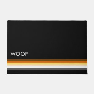 Felpudo WOOF con la bandera del Orgullo de los Osos