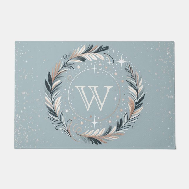 Felpudo Wreath de invierno encantado (Anverso)