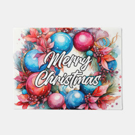 Felpudo Wreath de Navidades decorativos | Felices fiestas