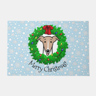 Felpudo Wreath & Lights Whippet - Amanecer y blanco