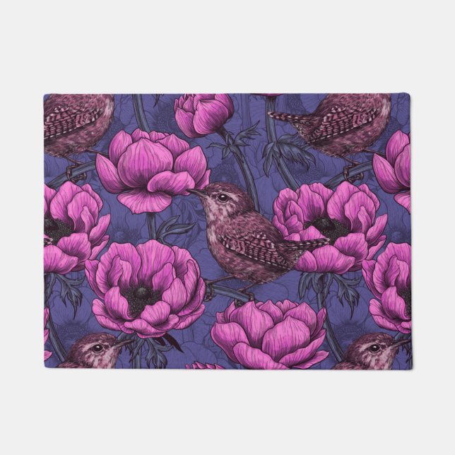 Felpudo Wrens en el jardín anemónico (Anverso)