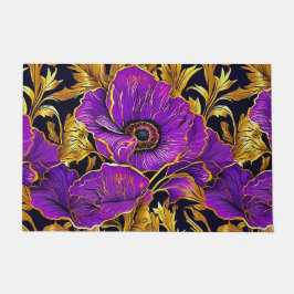 Felpudo XLarge fleurs violet et or