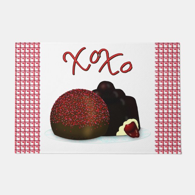 Felpudo XOXO Valentine Bonbon y el chocolate negro (Anverso)