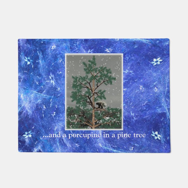 Felpudo Y Un Porcupine En Un Árbol De Pino (Anverso)