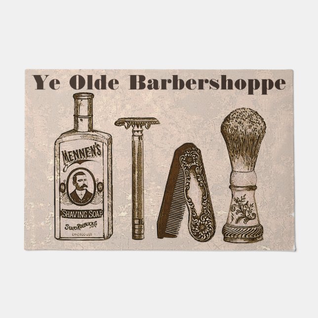 Felpudo Ye Olde Barbershoppe (Anverso)
