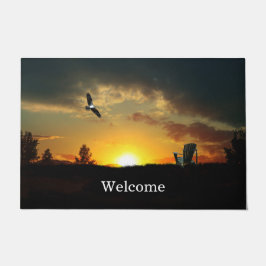 Felpudo Yellow Sunset Grassy Meadow Doce Welcome Mat