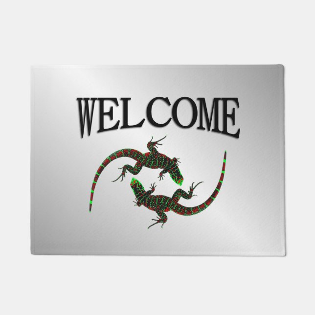 Felpudo Yin Yang Lizards Silver (Anverso)