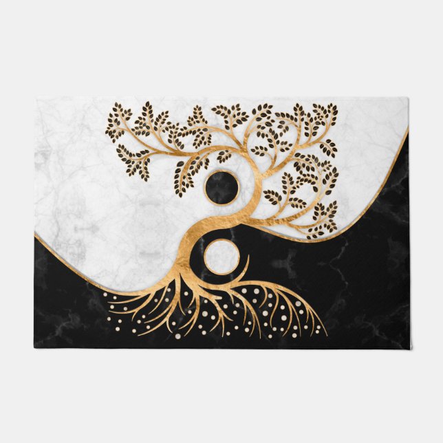 Felpudo Yin Yang Tree - Marbles and Gold (Anverso)