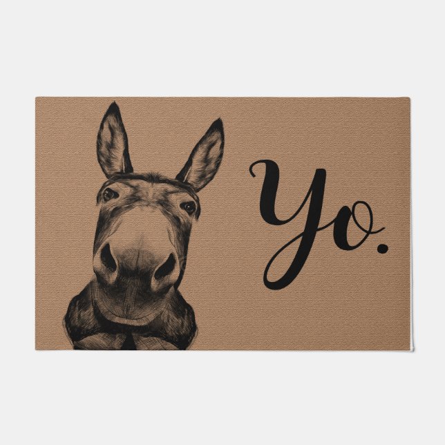 Felpudo Yo asombroso donkey Doormat, gracioso burro  (Anverso)