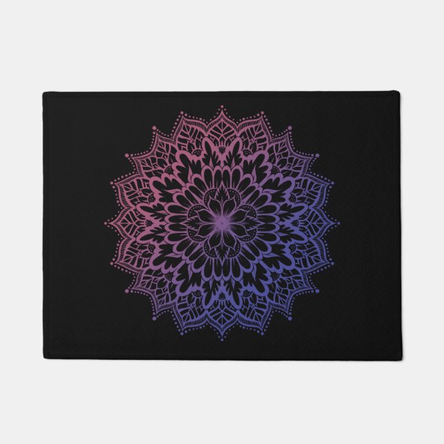 Felpudo Yoga floral Mandala Flor (Anverso)
