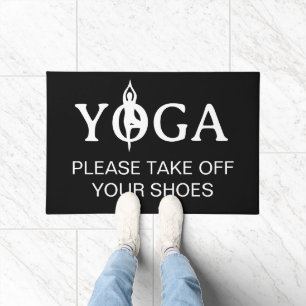 Felpudo Yoga Por favor, quítese los zapatos de la puerta d