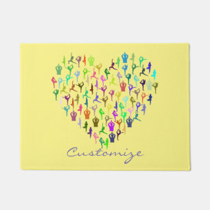 Felpudo Yoga Poses Heart Thunder_Cove Doormat
