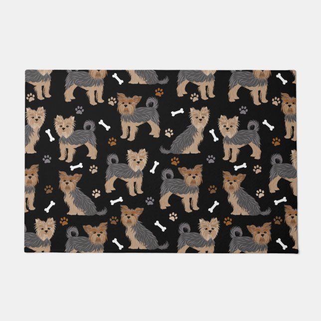 Felpudo Yorkshire Terrier Paws and Bones Yorkie Dog (Anverso)