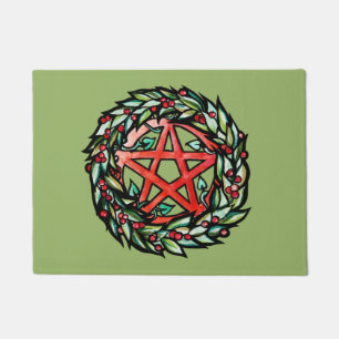 Felpudo Yule Wreath Pentacle Pagan