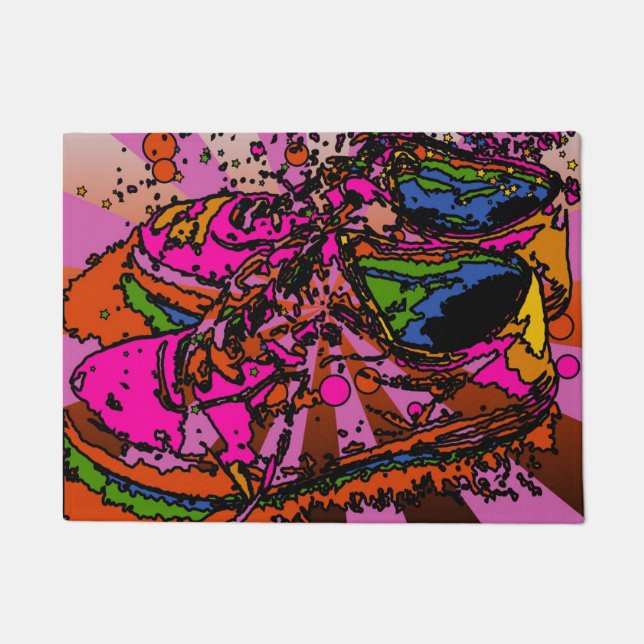 Felpudo Zapatillas de deporte psicodélicas maravillosas (Anverso)