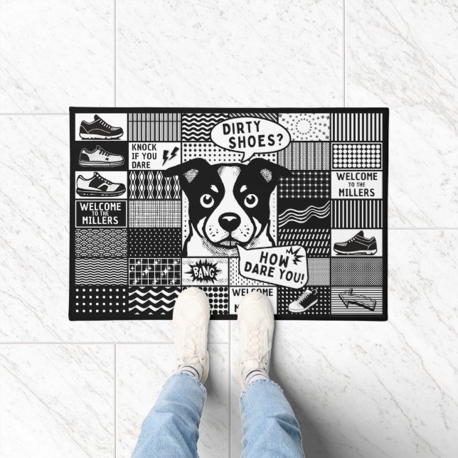 Felpudo ¿Zapatos sucios? ¡Cómo Te Atreves! - Arte pop eleg (Interior)