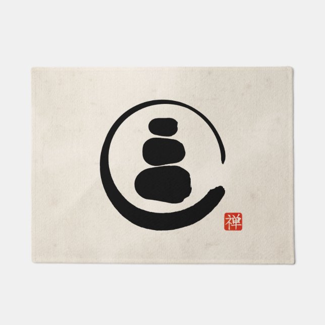 Felpudo Zen Enzo Círculo y piedras Zen (Anverso)