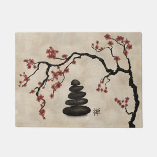 Felpudo Zen piedras Sakura Árbol