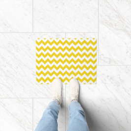 Felpudo Zigzag amarillo, chevron amarillo, patrón geométri