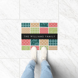 Felpudo Zigzag, Chevron, Gingham, Puntos Polka, Tu Nombre